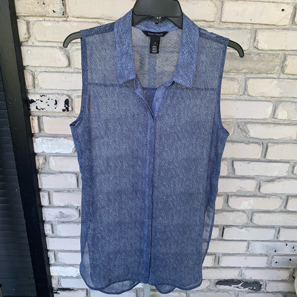 White House black market sheer sleeveless blouse